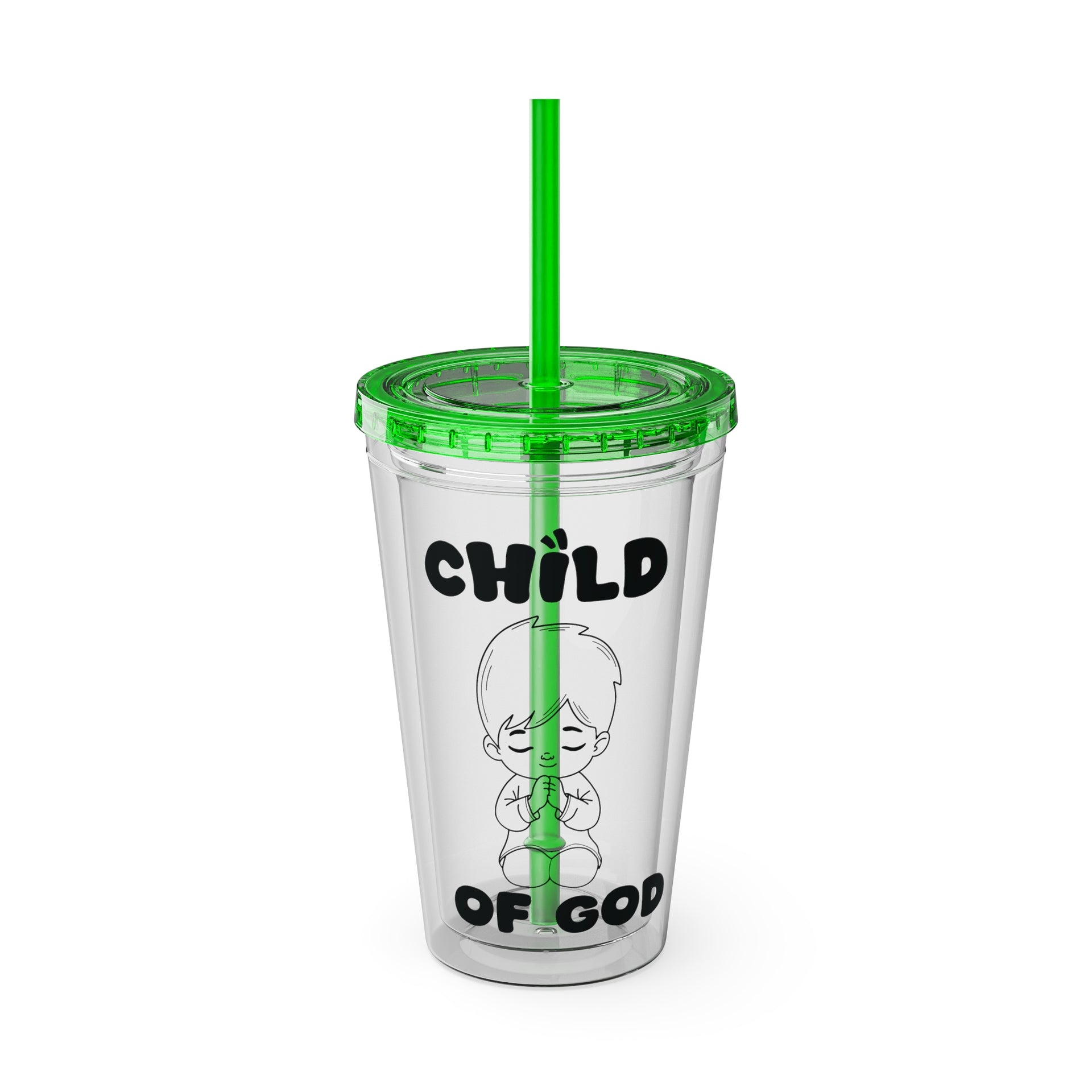 Child of God (Boy) Sunsplash 16oz Tumbler With Straw - My Faith My Father