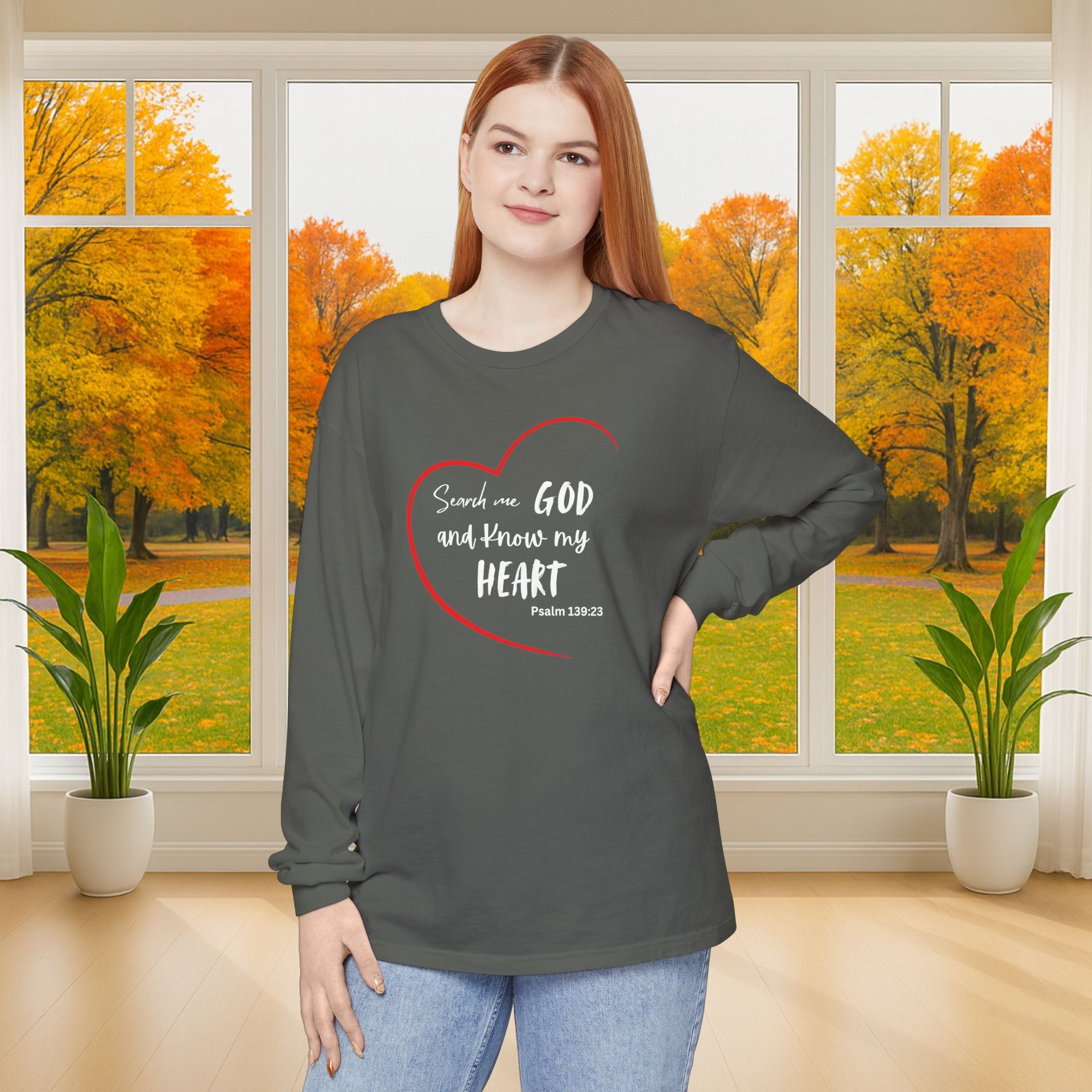 Search Me God Unisex Relaxed Fit Long Sleeve T-Shirt - My Faith My Father