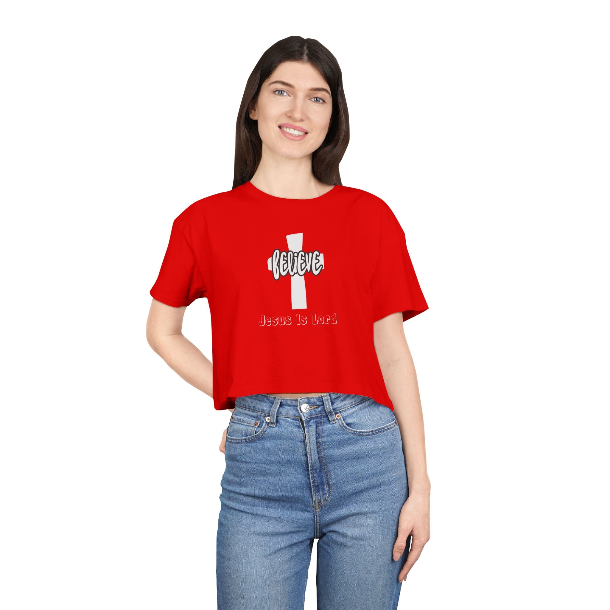 Believe Jesus Is Lord Women's Crop Tee