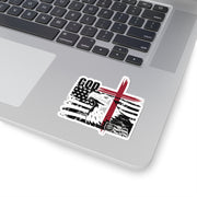 Flag With Cross & Eagle Kiss-Cut Stickers - My Faith My Father