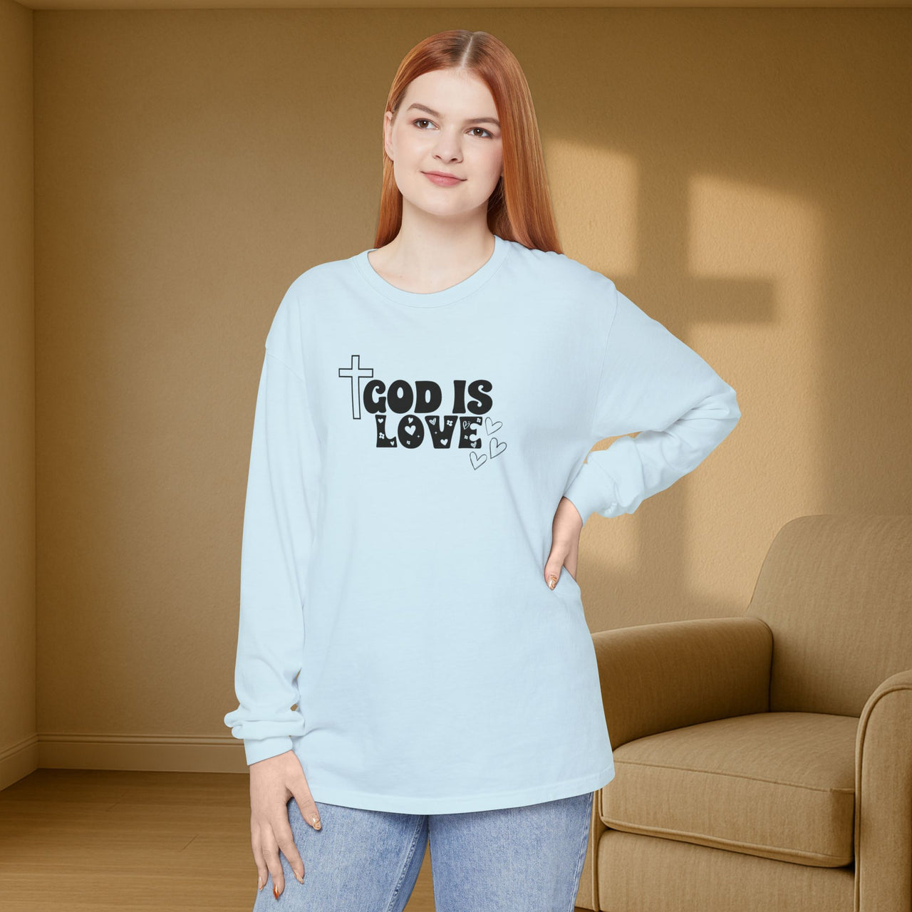 God is Love Unisex Relaxed Fit Long Sleeve T-Shirt - My Faith My Father