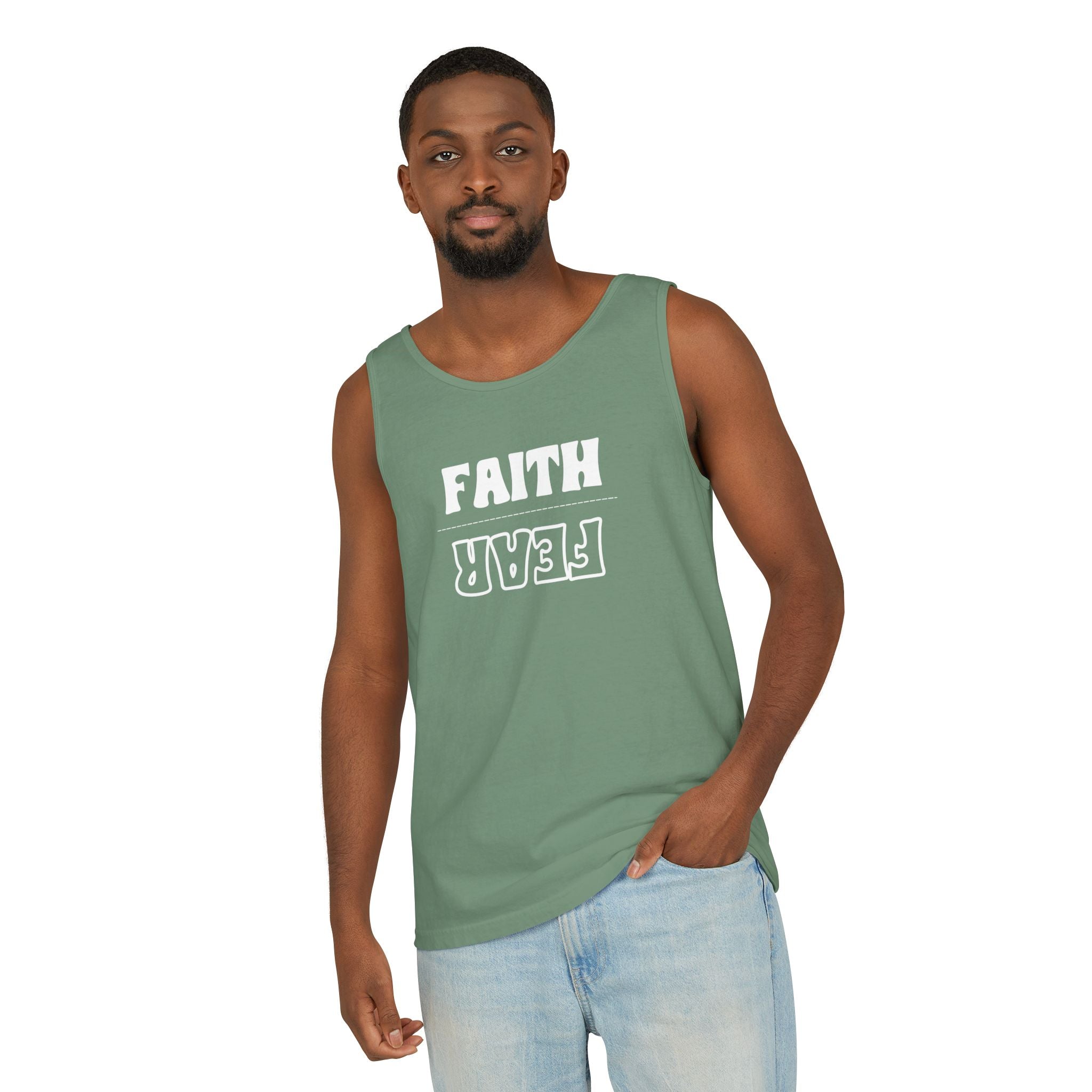 Faith Over Fear Unisex Tank Top, Inspirational Tank Top, Gender Neutral Muscle Tee, Religious Apparel, Christian Clothing