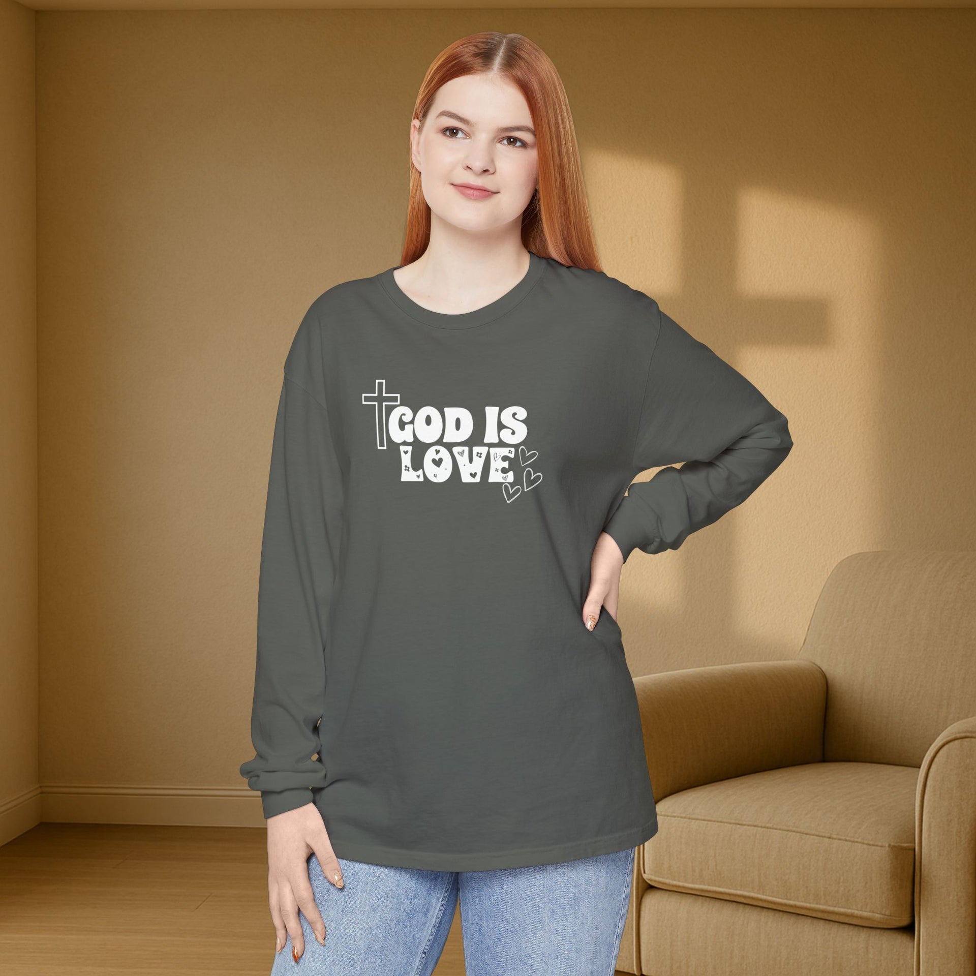 God is Love Unisex Relaxed Fit Long Sleeve T-Shirt - My Faith My Father