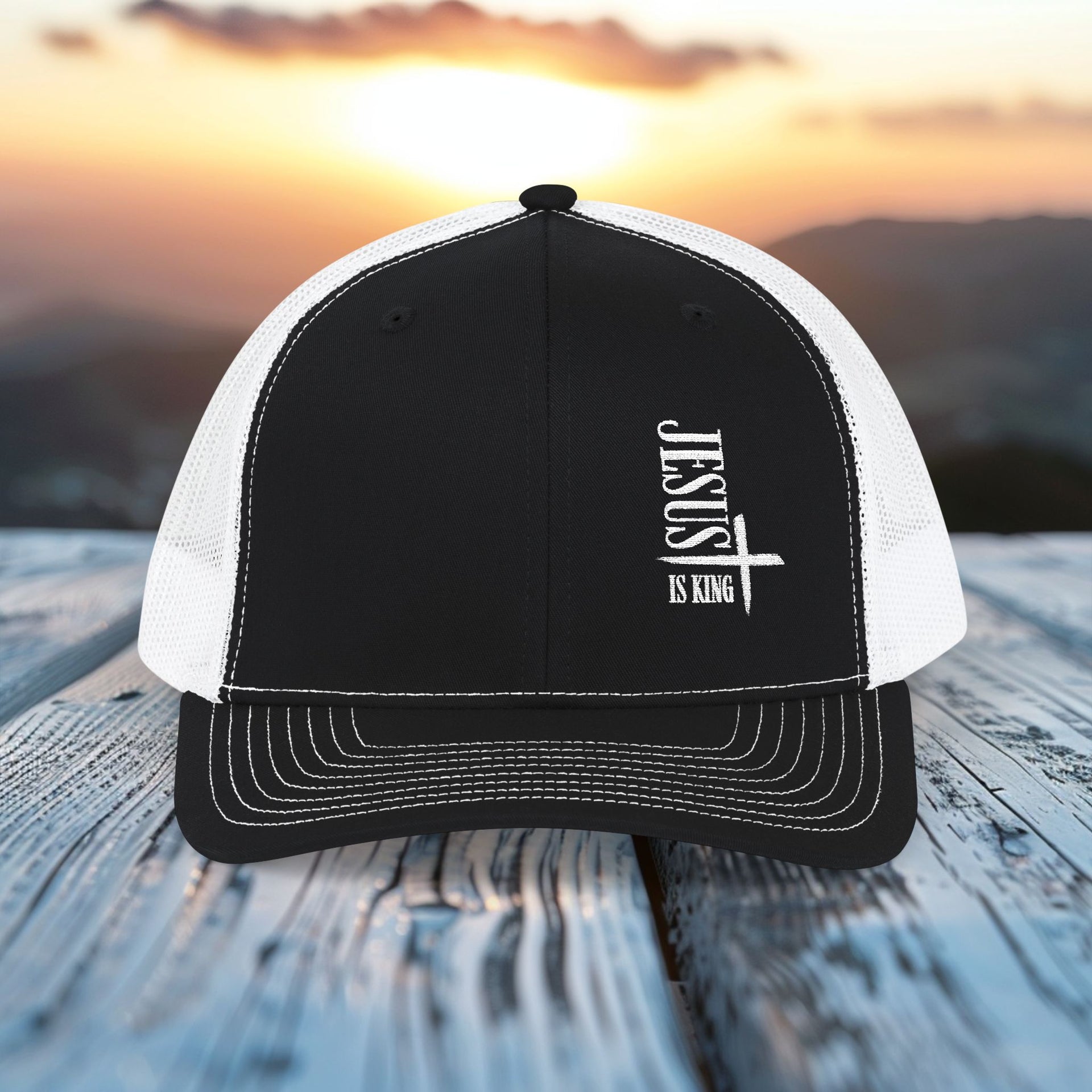 Jesus Is King Snapback Trucker Hat - My Faith My Father