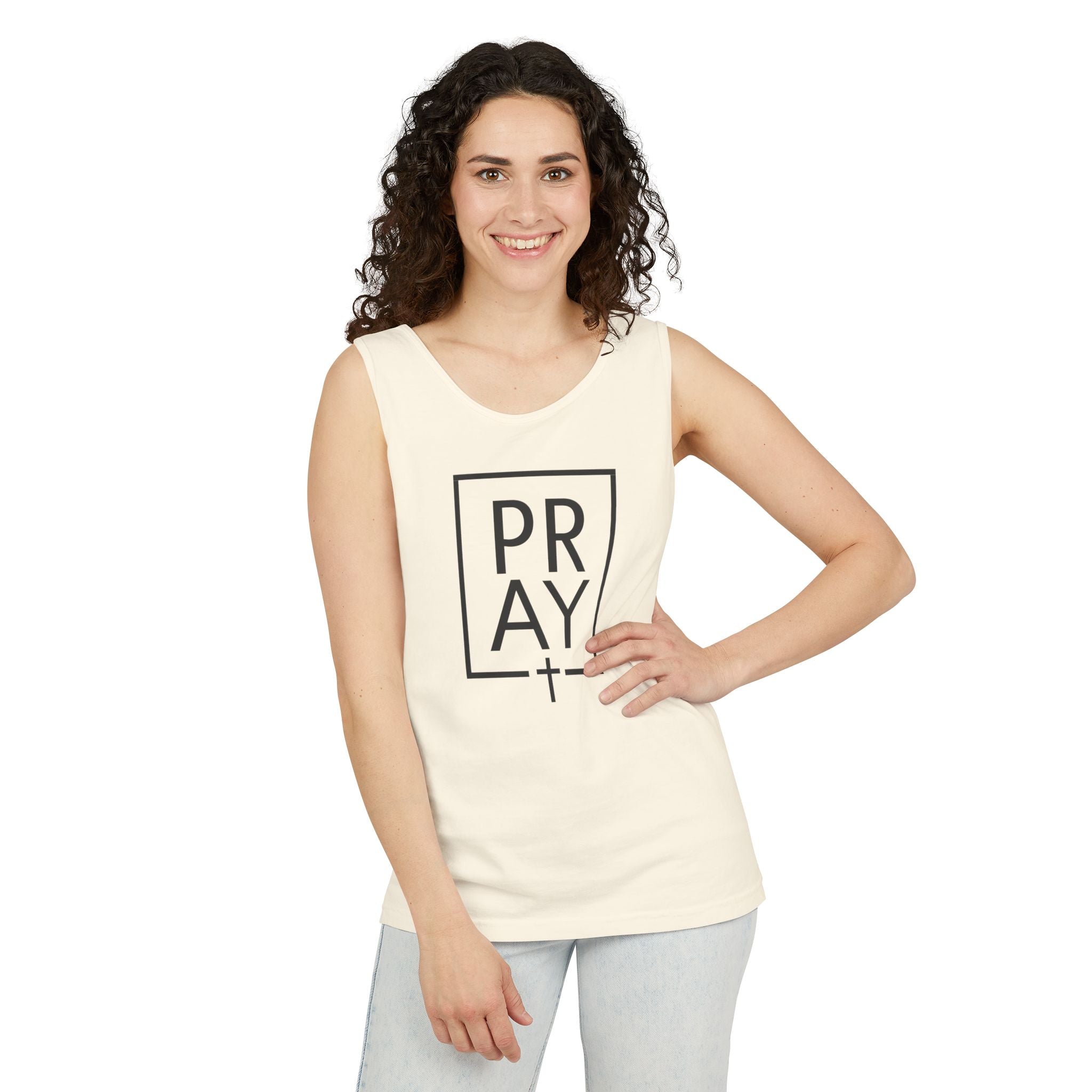 Pray + Cross Unisex Relaxed Fit Tank Top