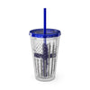 Flag With Cross Sunsplash 16oz Tumbler With Straw - My Faith My Father