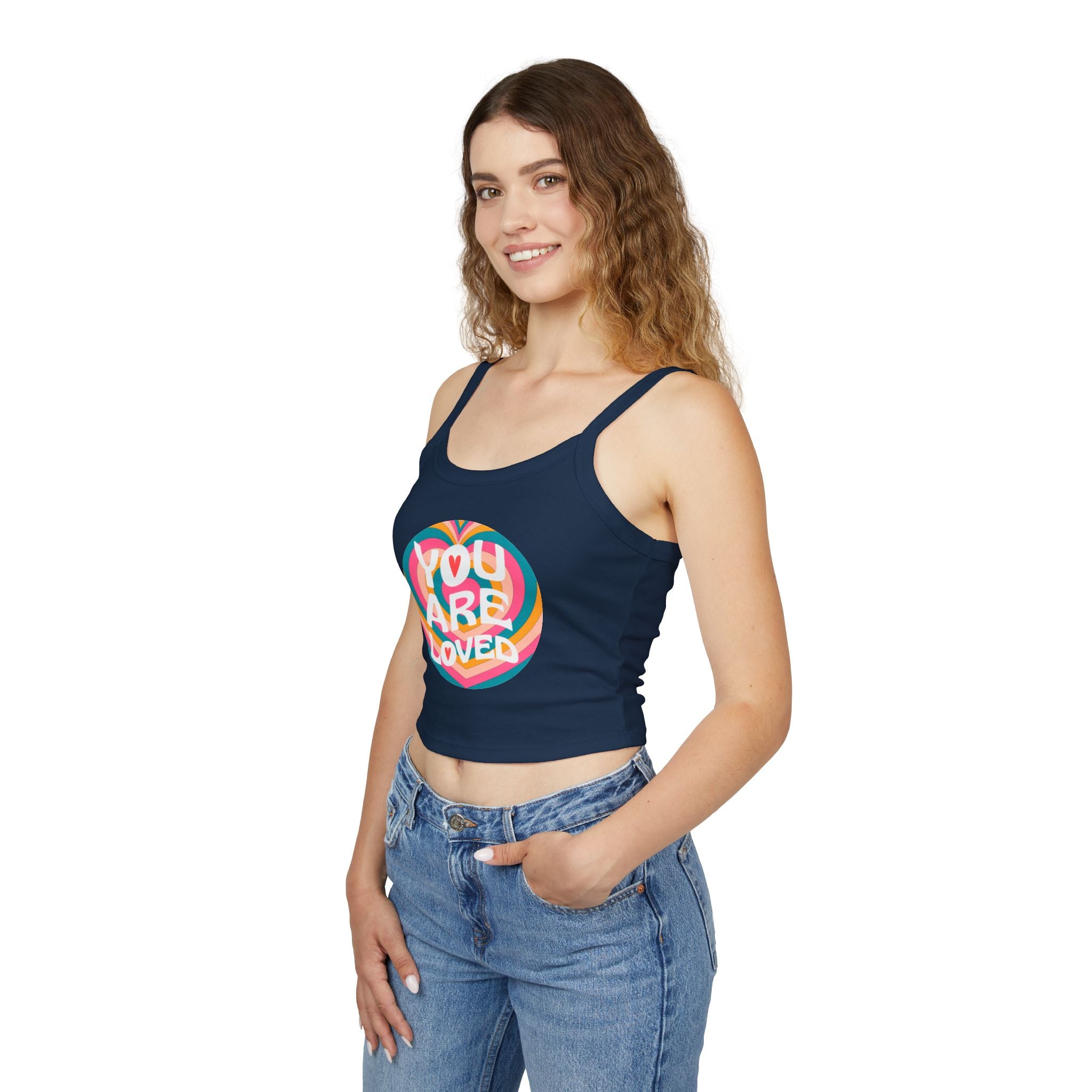 You Are Loved Retro Women's Spaghetti Strap Tank Top