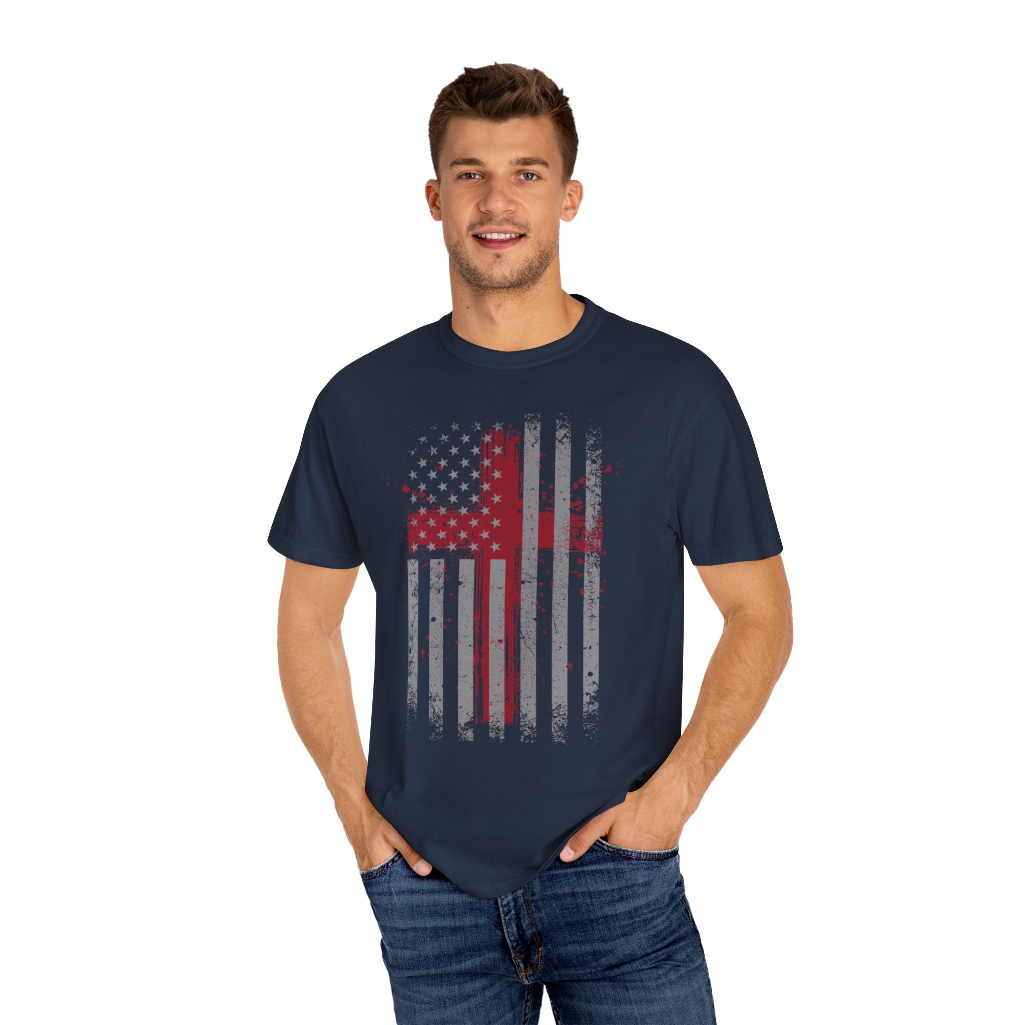 Flag With Cross Faith Unisex Relaxed Fit T-Shirt