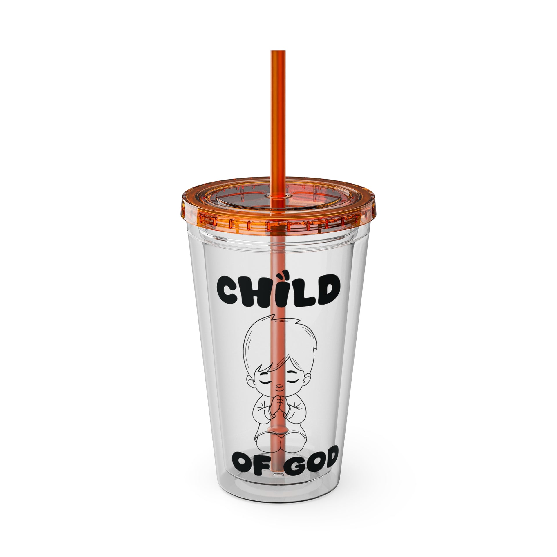 Child of God (Boy) Sunsplash 16oz Tumbler With Straw - My Faith My Father