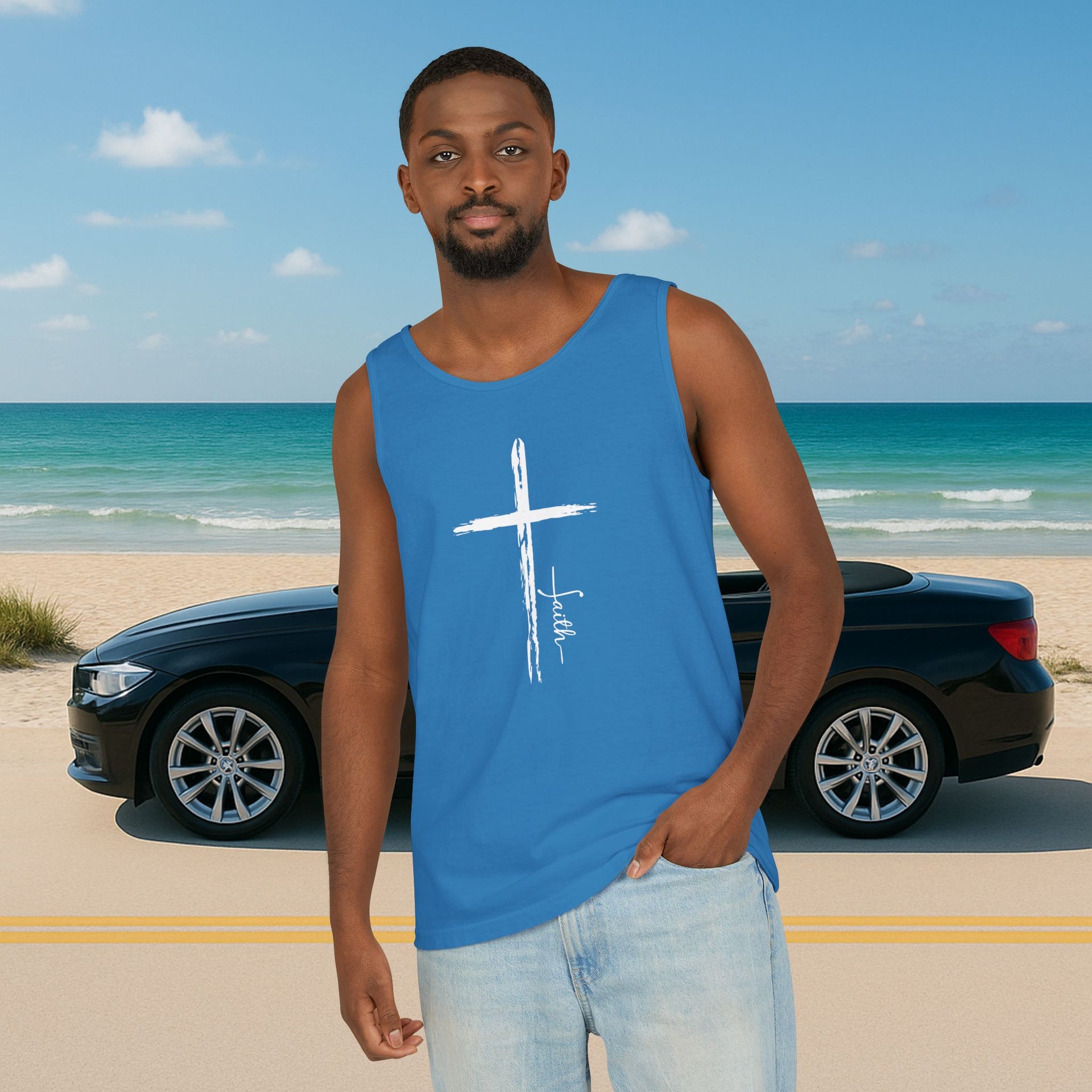 Cross With Faith Unisex Relaxed Fit Tank Top - My Faith My Father