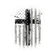 American Flag With Cross Kiss-Cut Stickers - My Faith My Father
