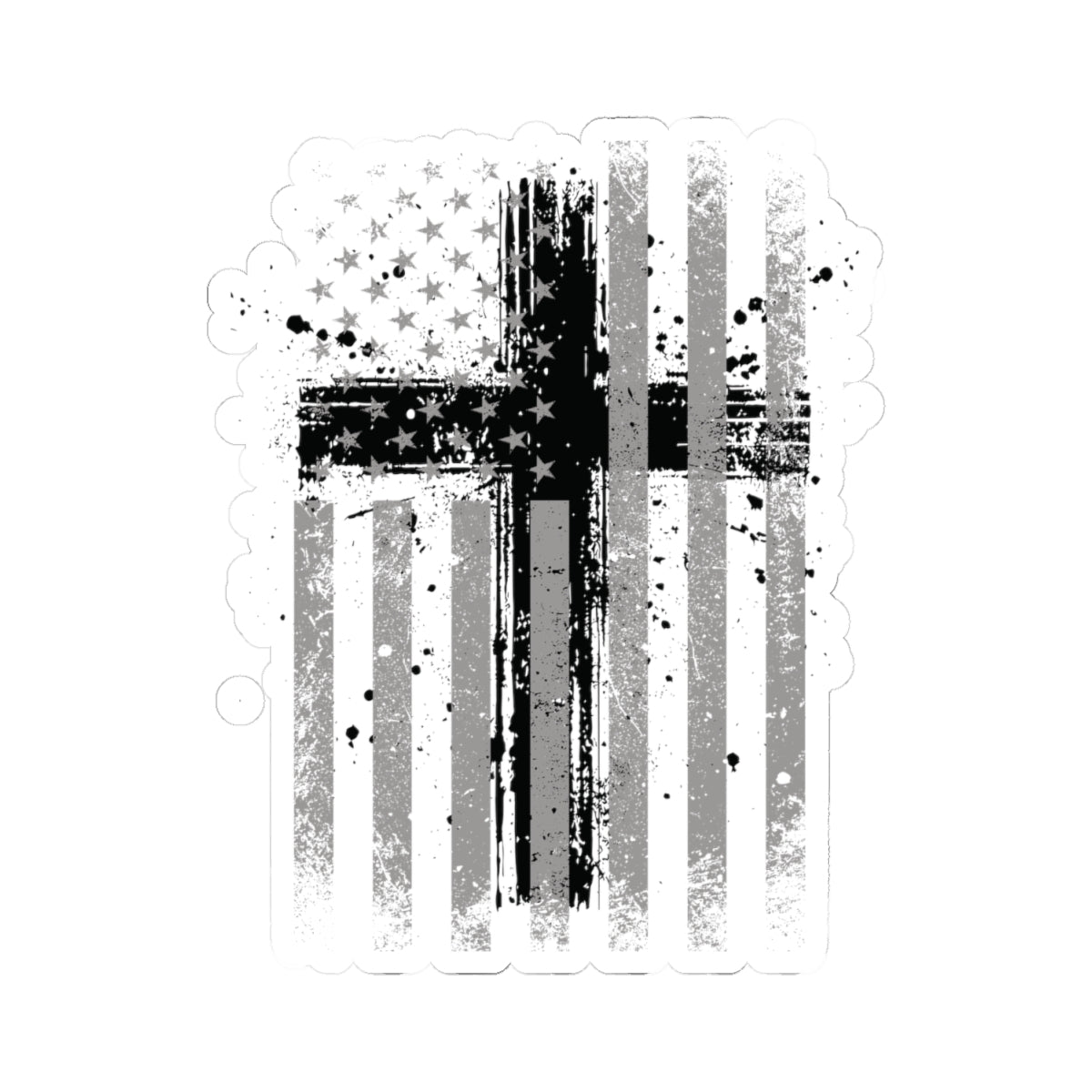 American Flag With Cross Kiss-Cut Stickers - My Faith My Father