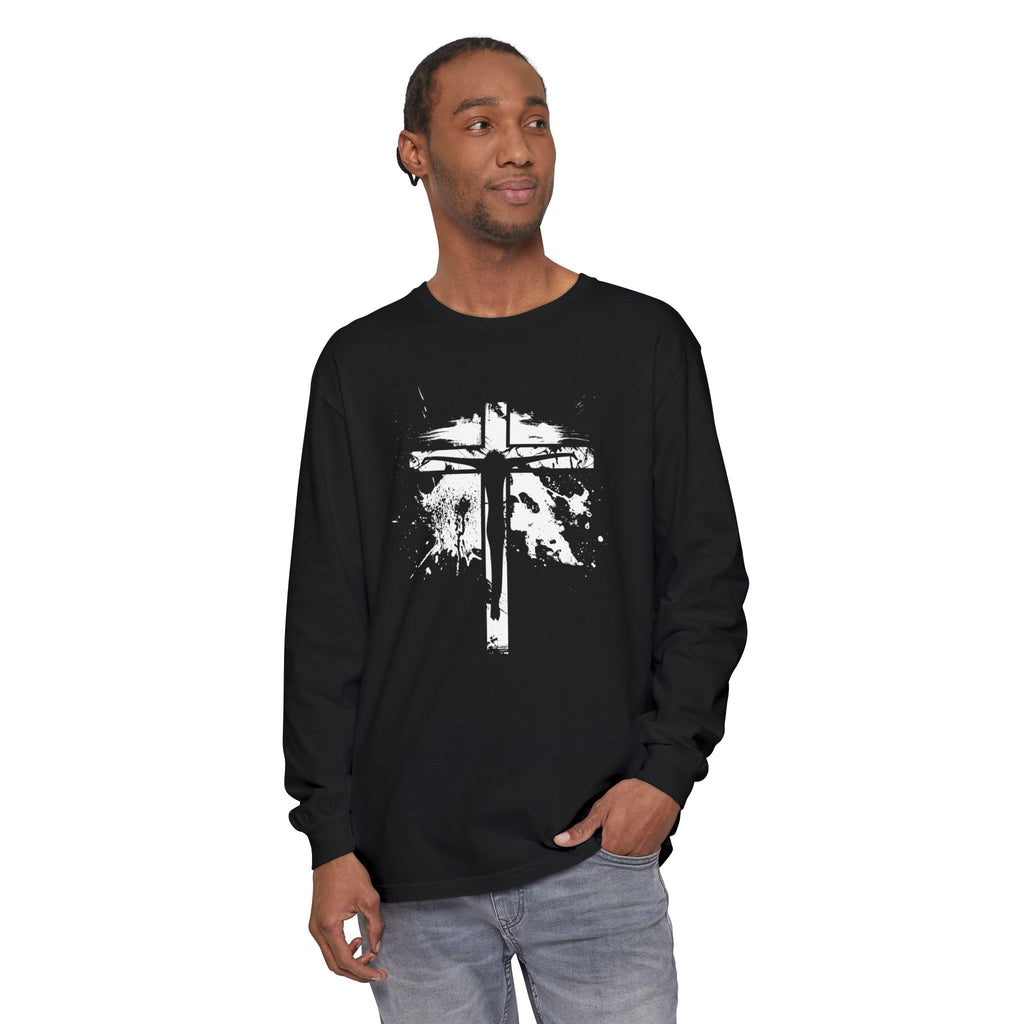 Jesus On Cross Unisex Relaxed Fit Long Sleeve T-Shirt - My Faith My Father
