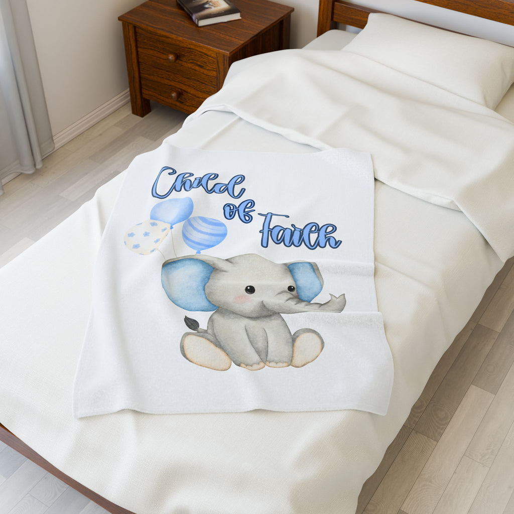 Child of Faith Velveteen Plush Blanket - My Faith My Father