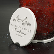Faith Can Move Mountains Soapstone Car Coasters - My Faith My Father