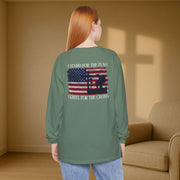 I Stand for the Flag, I Kneel for the Cross Unisex Relaxed Fit Long Sleeve T-Shirt - My Faith My Father