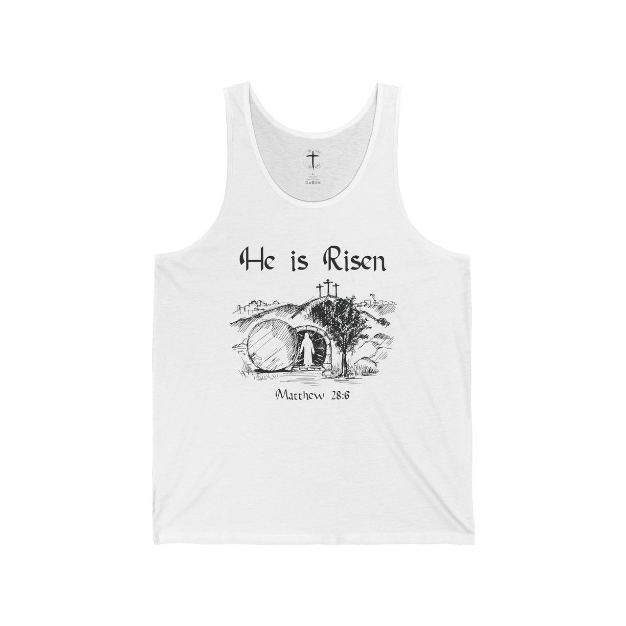 He is Risen Unisex Tank Top, Christian Graphic Tank, , Holiday Apparel Gift, Inspirational Clothing - My Faith My Father