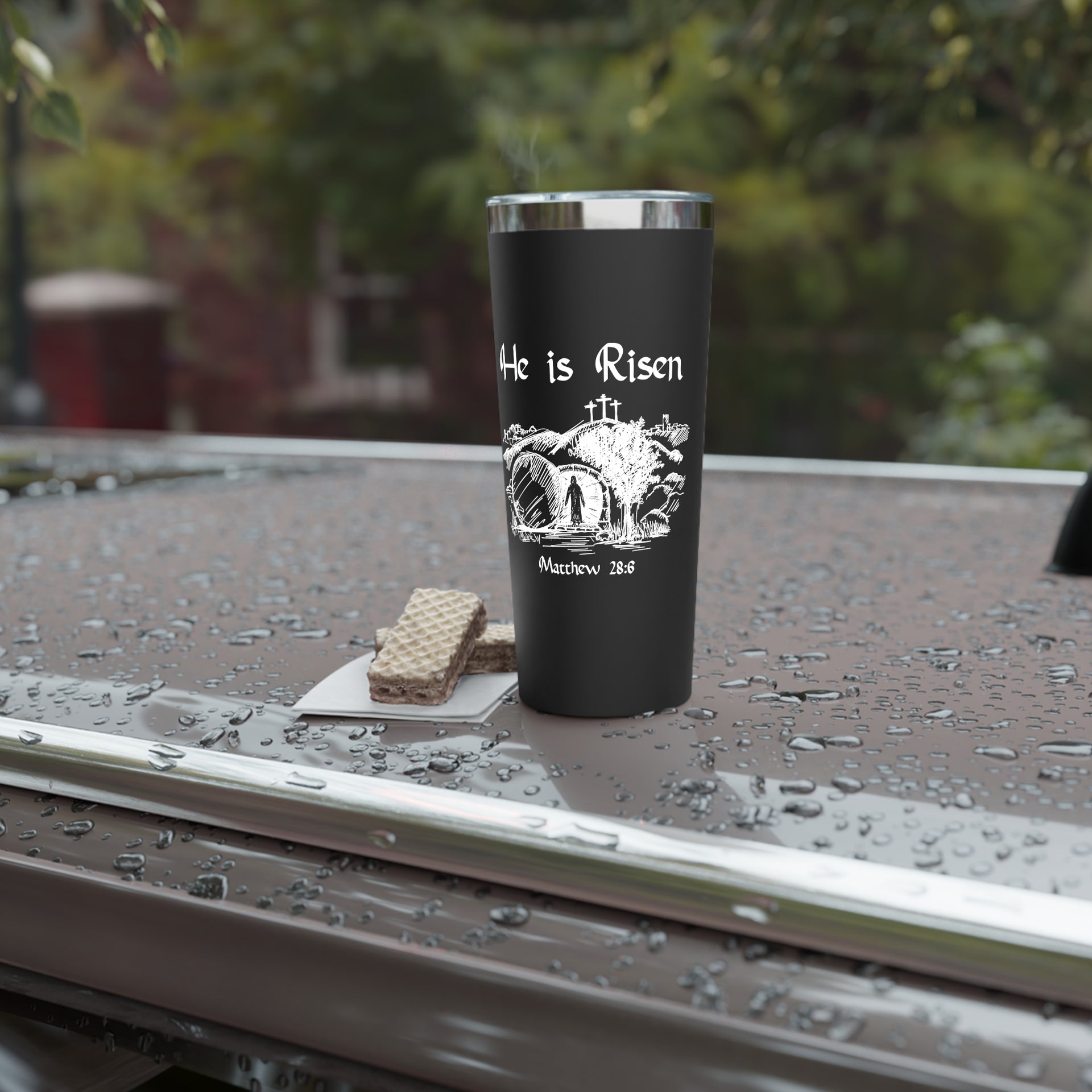 He Is Risen 22oz Copper Vacuum Insulated Tumbler - My Faith My Father