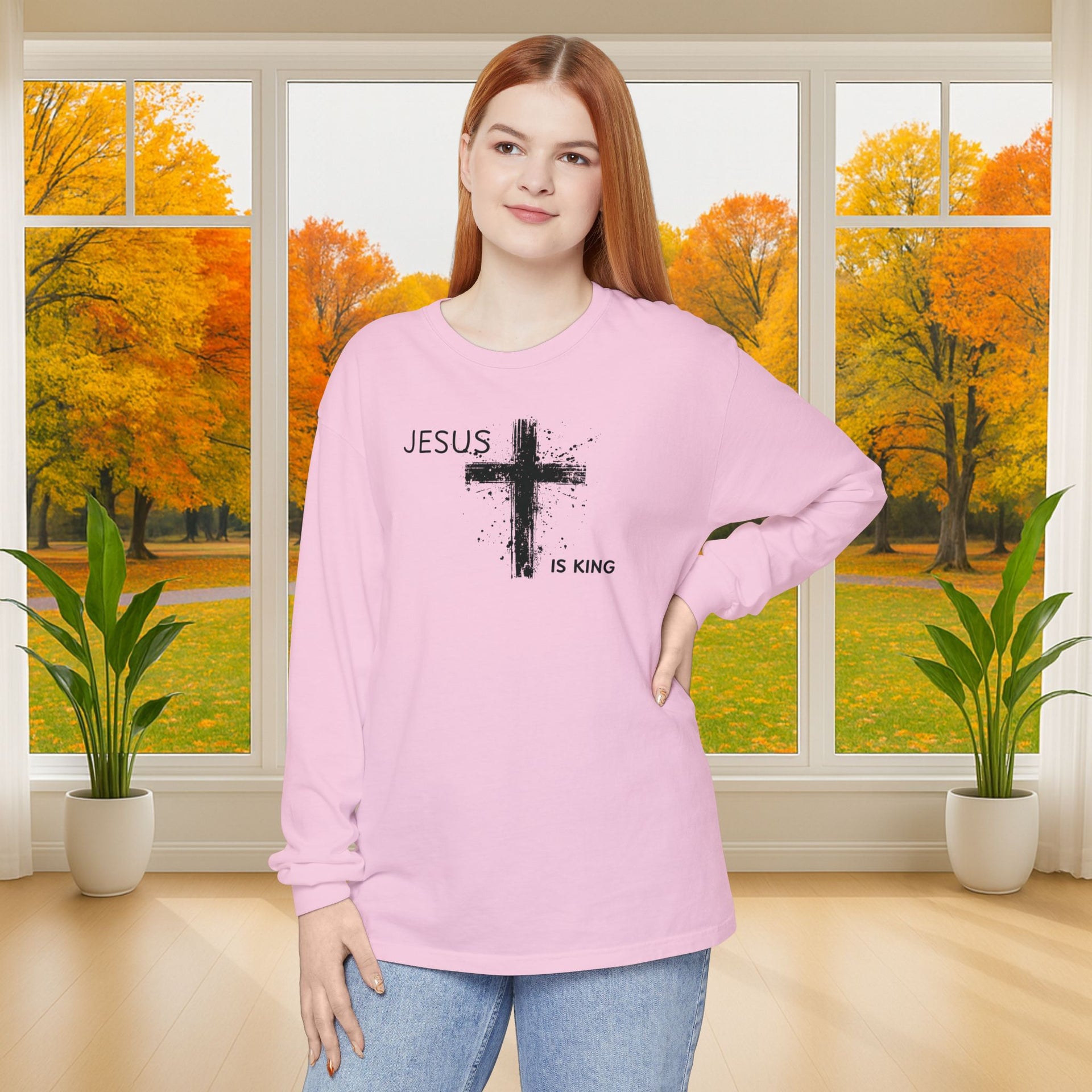 Jesus is King Unisex Relaxed Fit Long Sleeve T-Shirt - My Faith My Father