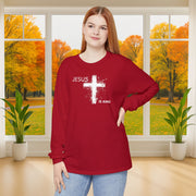 Jesus is King Unisex Relaxed Fit Long Sleeve T-Shirt - My Faith My Father