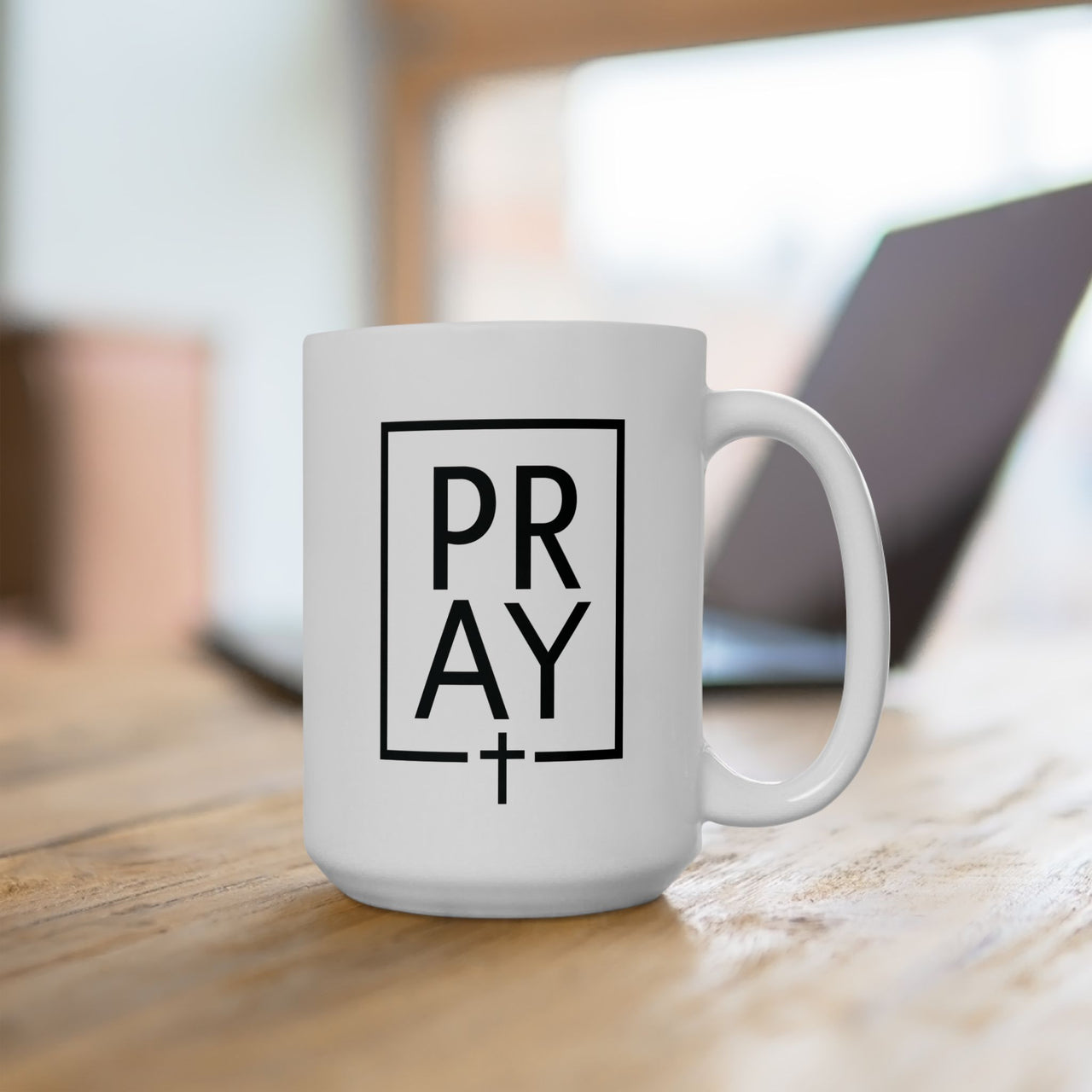 Pray + Cross Ceramic Mug - My Faith My Father
