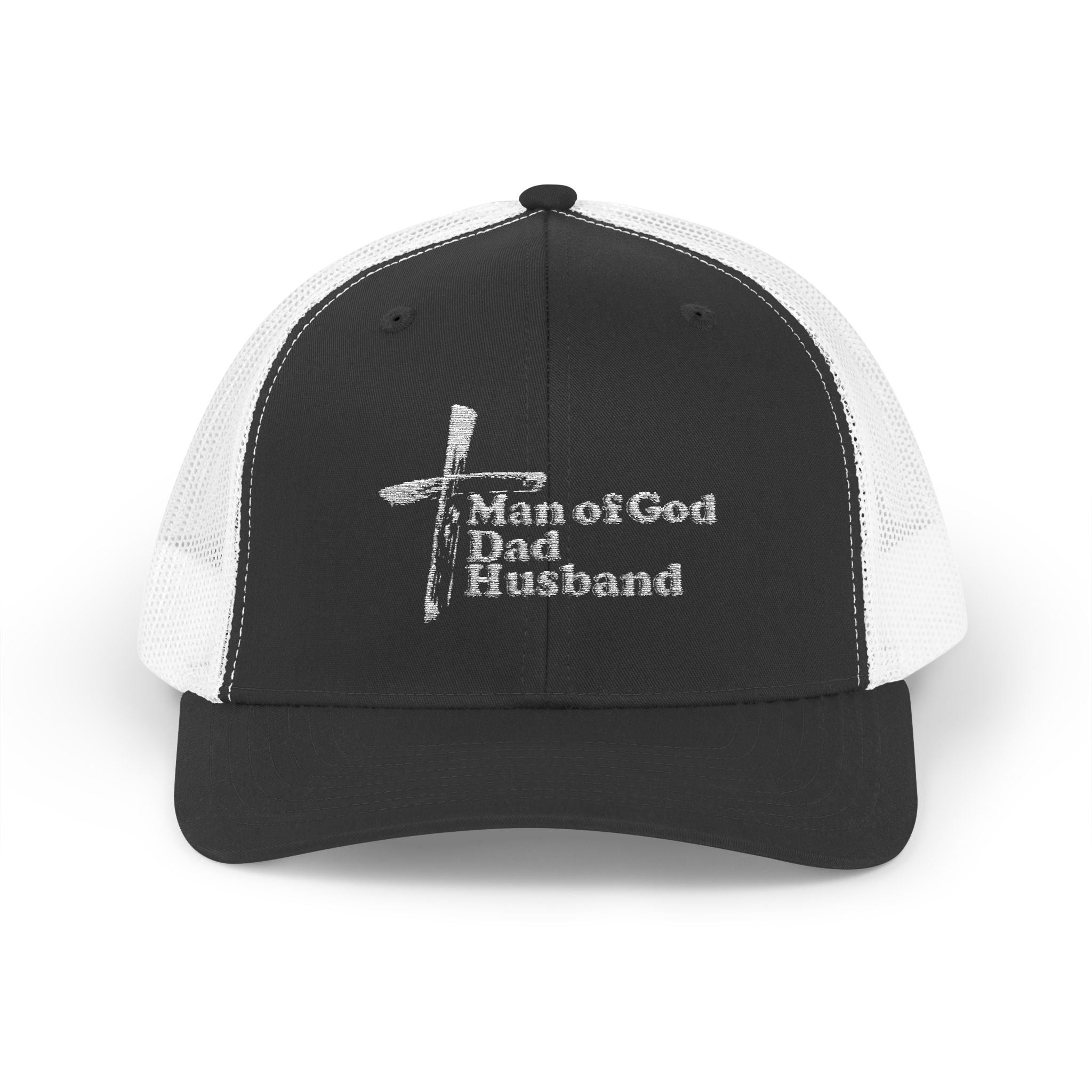 Man of God, Dad, Husband Snapback Trucker Hat