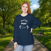 Worship, Pray, Love Unisex Relaxed Fit Long Sleeve T-Shirt - My Faith My Father