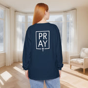 PRAY + Cross Unisex Relaxed Fit Long Sleeve T-Shirt - My Faith My Father