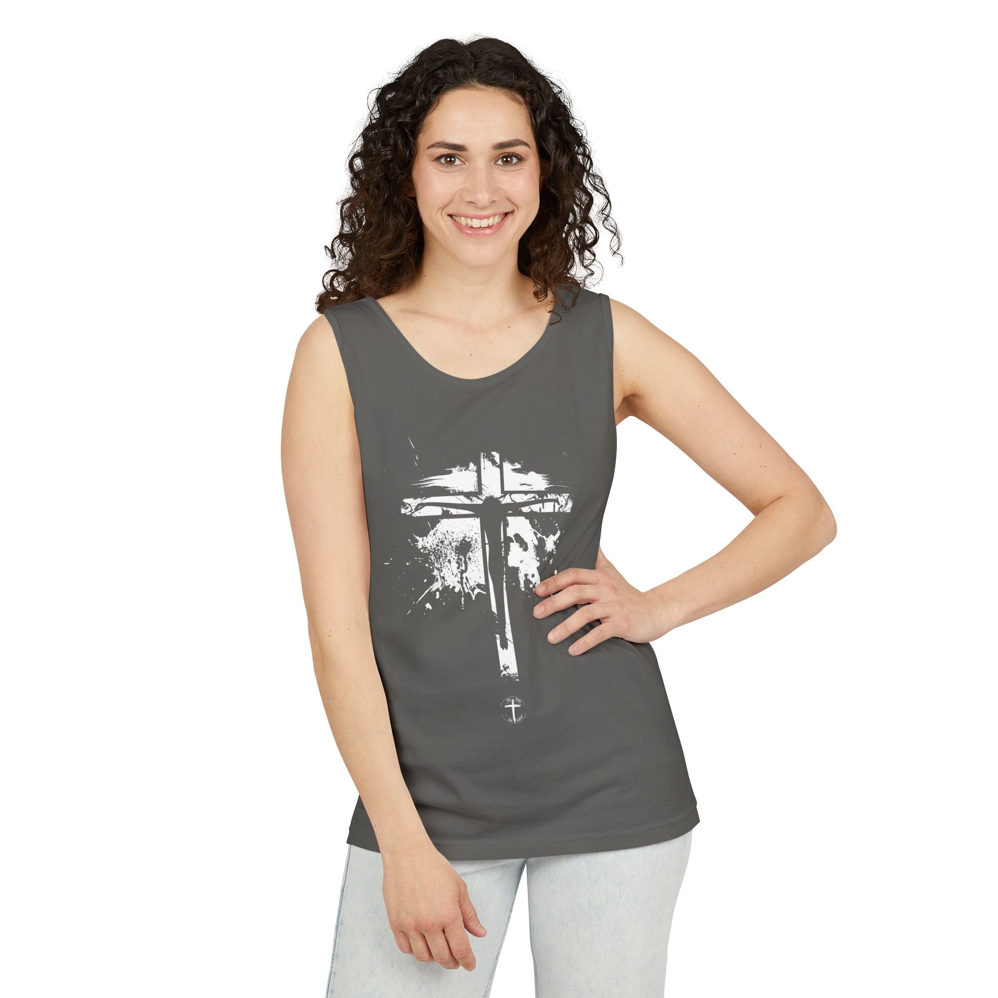 Jesus On Cross Relaxed Fit Tank Top